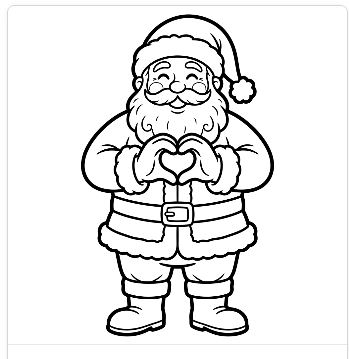Santa Face Coloring Page